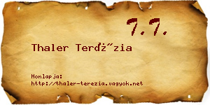 Thaler Terézia névjegykártya